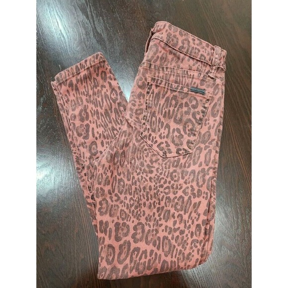 None Denim - Excellent Joes Size 27 High Rise Skinny Leopard Print Jeans